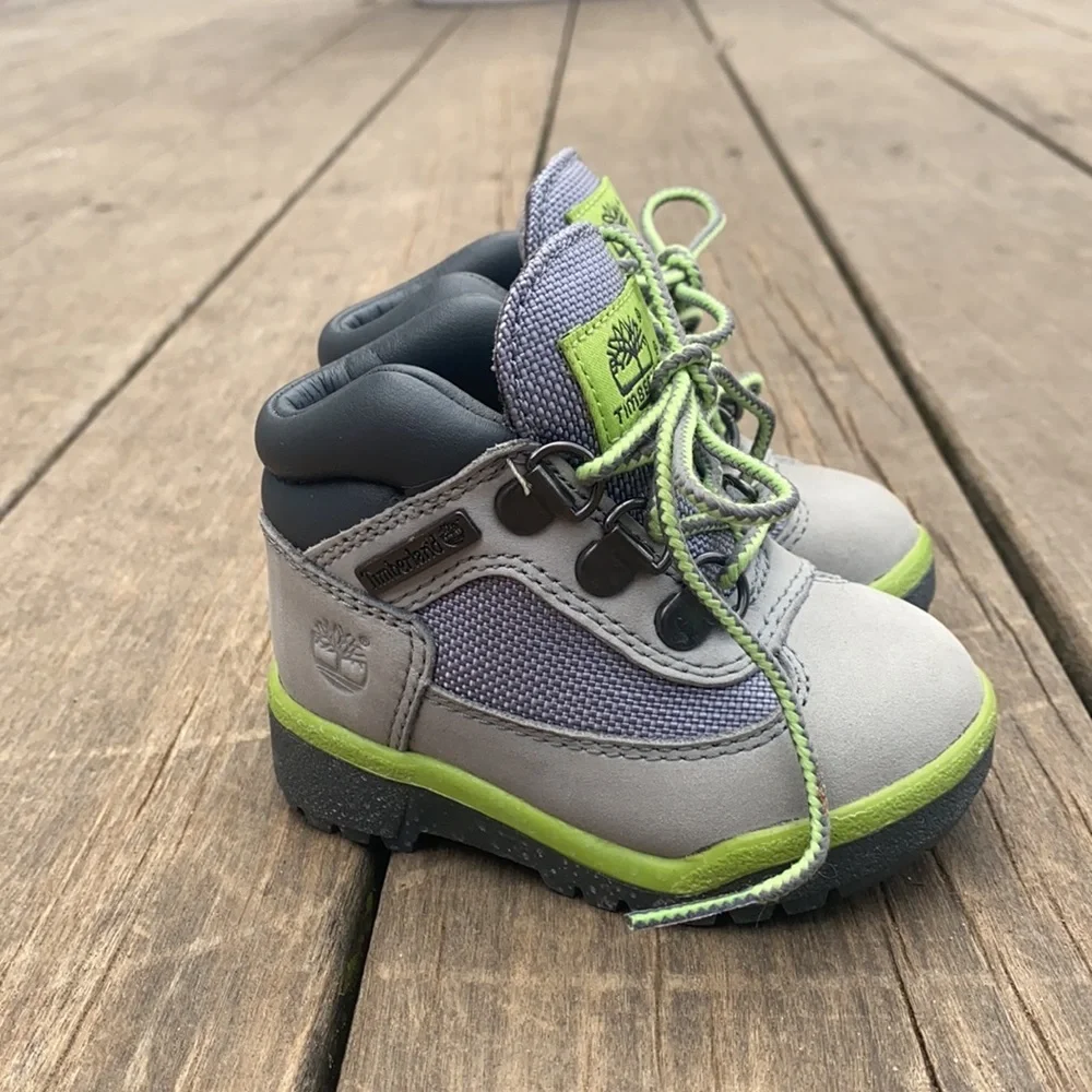 Timberland Toddler Field Boots Grey and Green